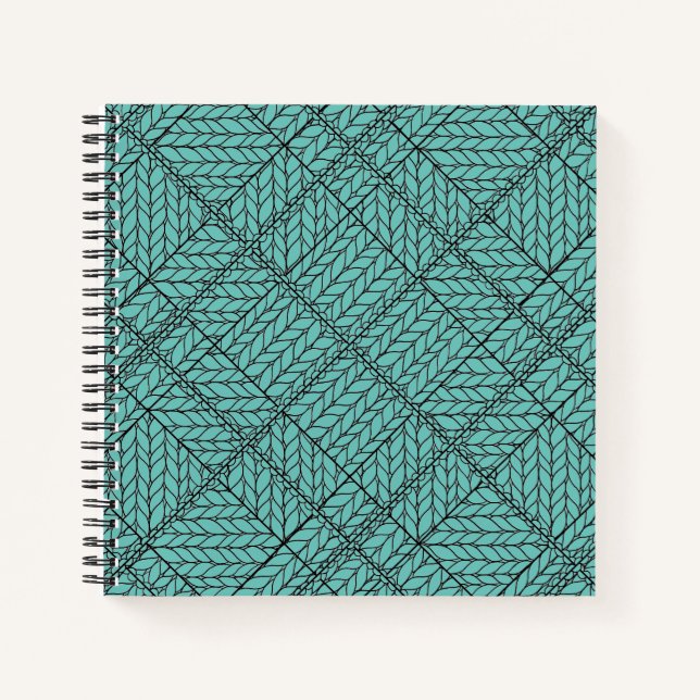 Cahier spiralé TRICOT ARGYLE SAPHIR 8,5x8,5  (Devant)