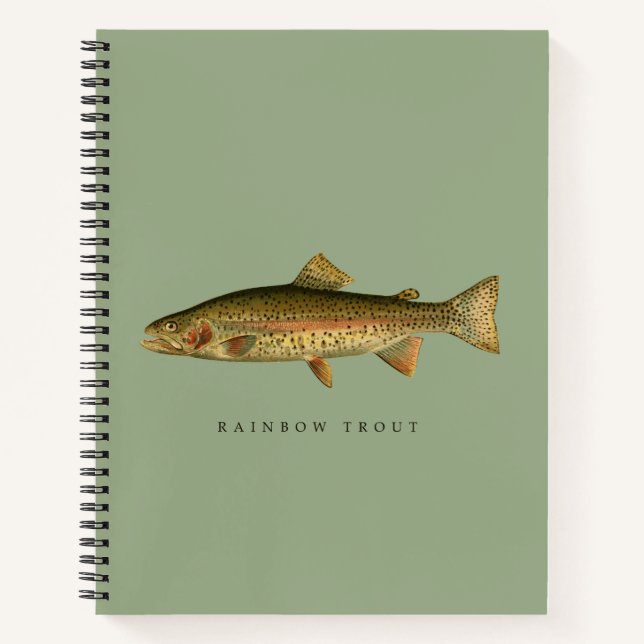 Cahier Spirale Vert Sauge Truite Arc-en-ciel (Devant)