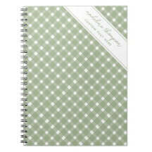 Cahier Spirale Vichy Vert Sauge de Base