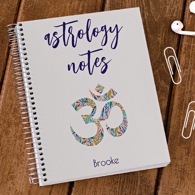 Cahier symbole Om botanique coloré nominatif (Créateur téléchargé)