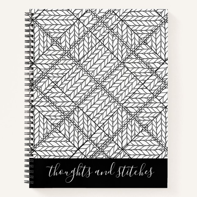 Cahier tricot ARGYLE BLANC 8,5x11 + Texte II (Devant)
