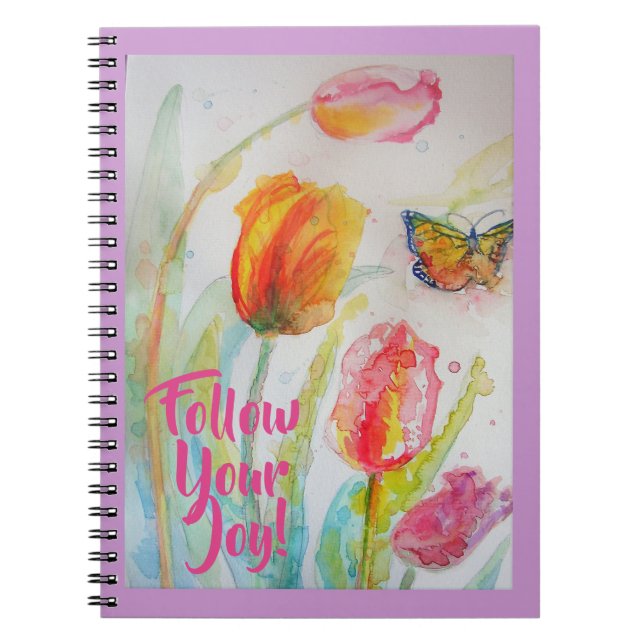 Cahier Tulipes Fleur Rose Tulipe (Devant)