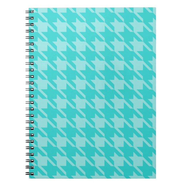 Cahier Turquoise à Motif Pied-de-Poule (Devant)