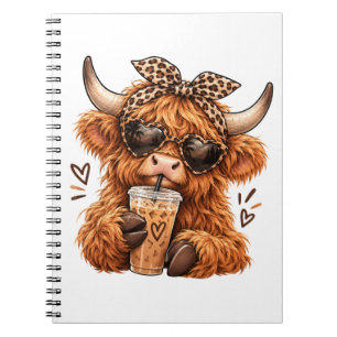 Cahier Vache des Highlands Mignonne Design Café