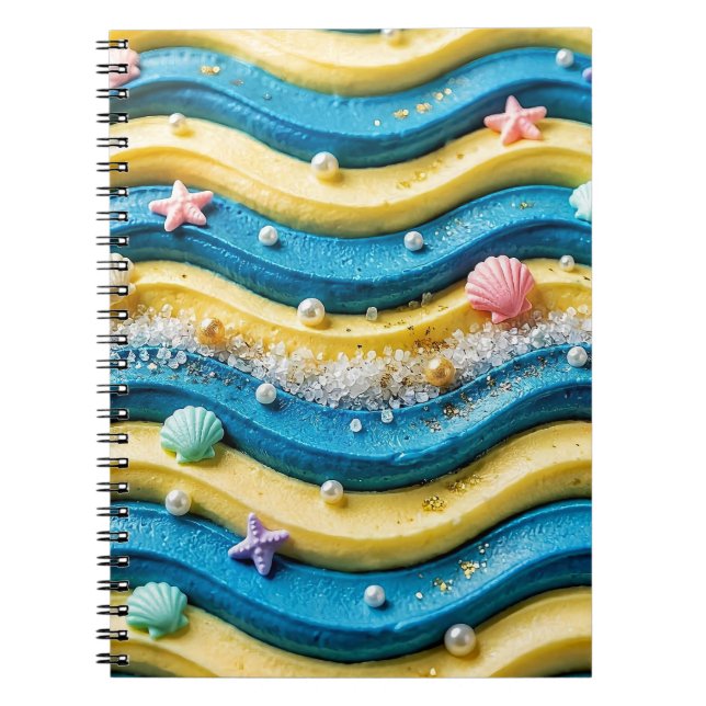 Cahier Vague Océanique Gâteau Côte Plage (Devant)