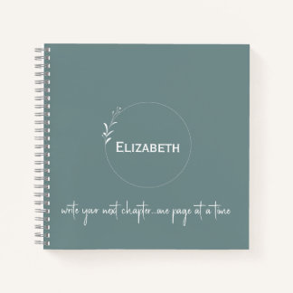 Cahier vert personnalisé "Écrivez votre prochain c