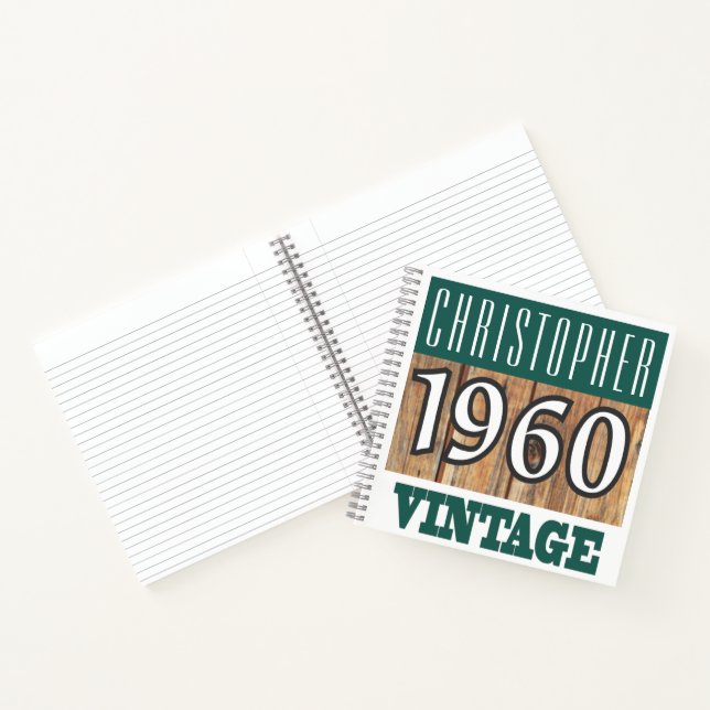 Cahier Vintage Nom avec Année 1960 (Intérieur)