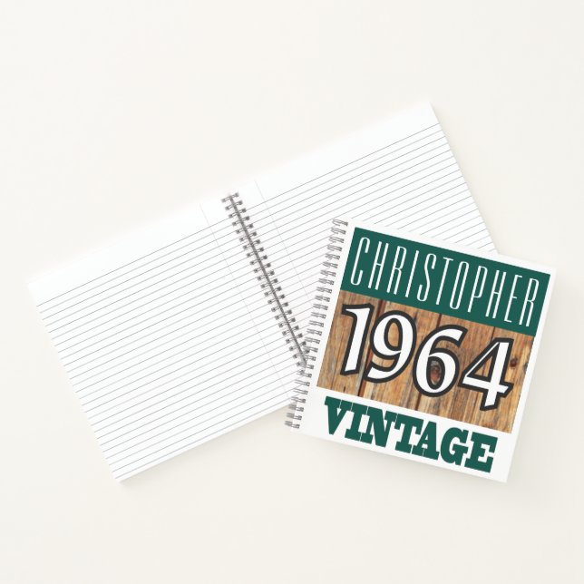Cahier Vintage Nom avec Année 1964 (Intérieur)