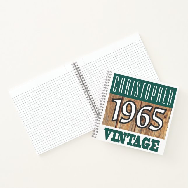 Cahier Vintage Nom avec Année 1965 (Intérieur)