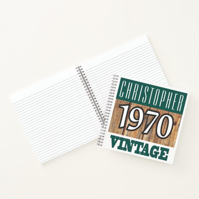 Cahier Vintage Nom avec Année 1970 (Intérieur)