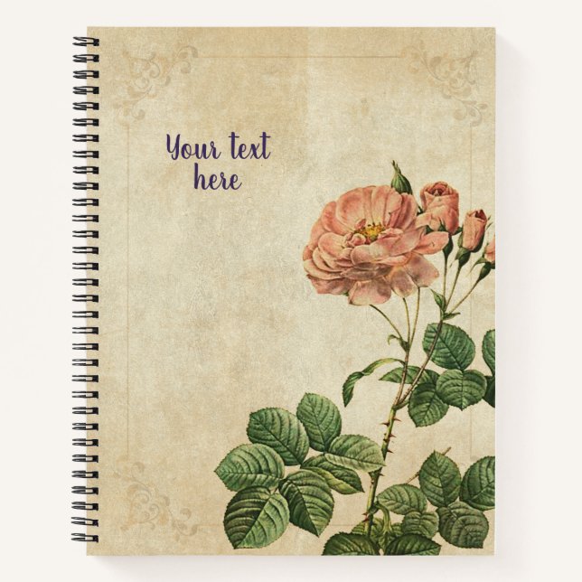 Cahier Vintage Rosa Damascena Aurora (Devant)