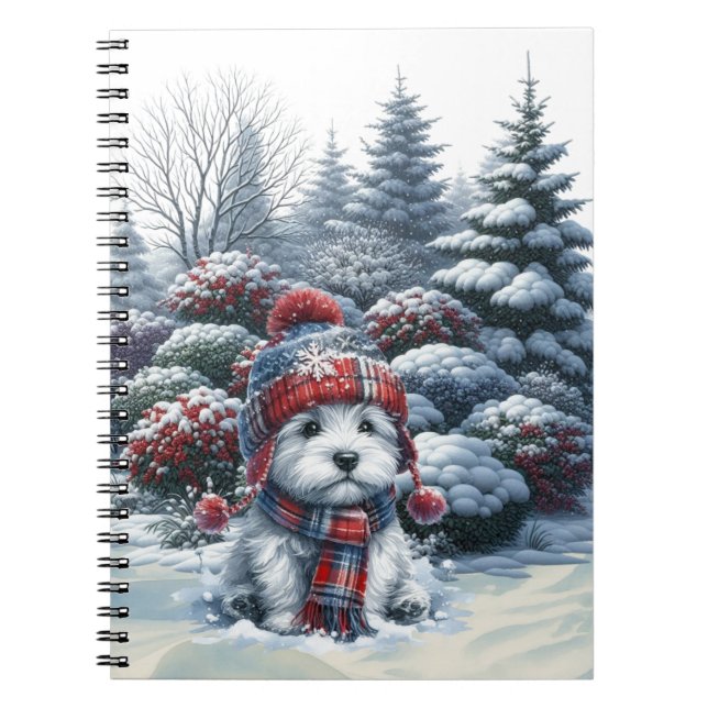 Cahier Westie d'hiver au chapeau (Devant)