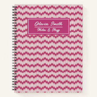 Cahier Zig Zag Rose et Blanc Tricoté