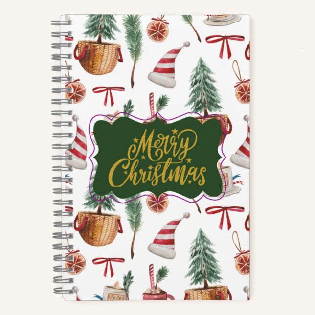 Cahiers de notes de Noël rétro pour journaling (Recto)