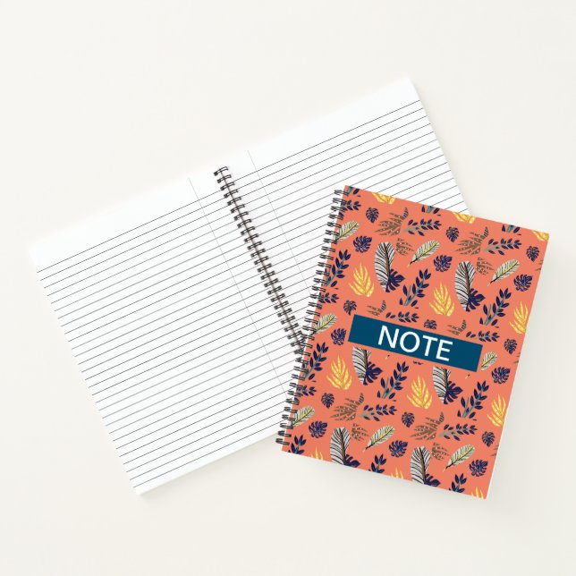 Cahiers et blocs-notes motif feuille (Intérieur)