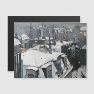 Caillebotte - Toits sous la neige Carte magnétique