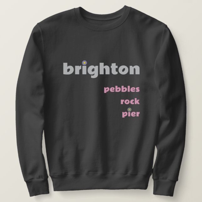 Cailloux de Brighton Rock Pier M Sweat Gris Rose (Design devant)