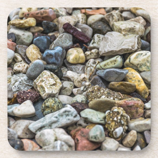 Cailloux sur les dessous de verre en plastique (Devant)