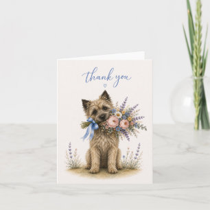 Cairn Terrier Bouquet de Fleurs Merci