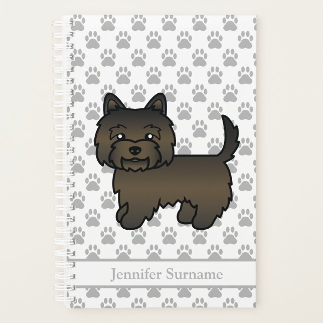 Cairn Terrier Brun foncé Chien Mignon & Nom person (Devant)