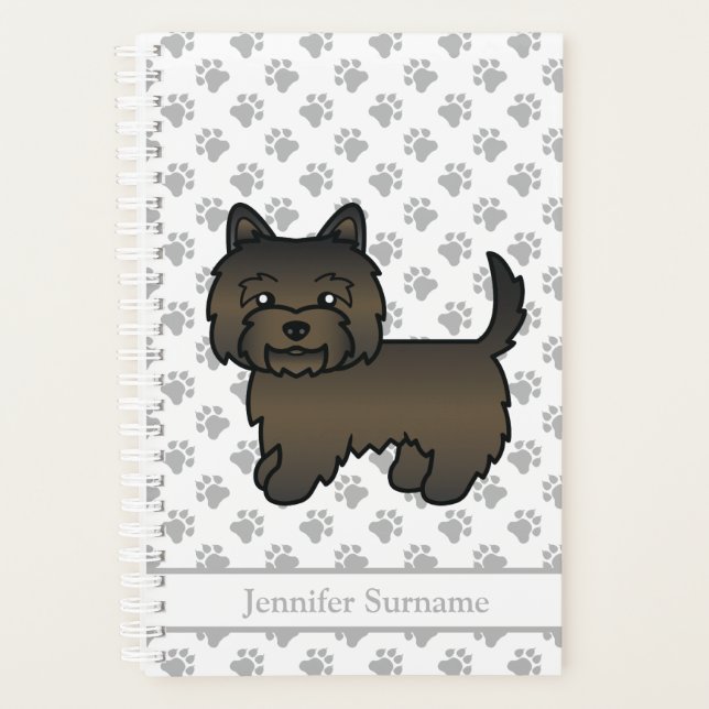 Cairn Terrier Brun Foncé Mignon Chien de Dessin An (Devant)