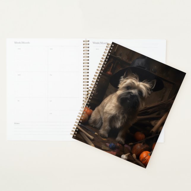 Cairn Terrier Citrouilles Halloween effroi (Devant avec enveloppe)