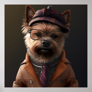 Cairn Terrier Hipster Dog Poster