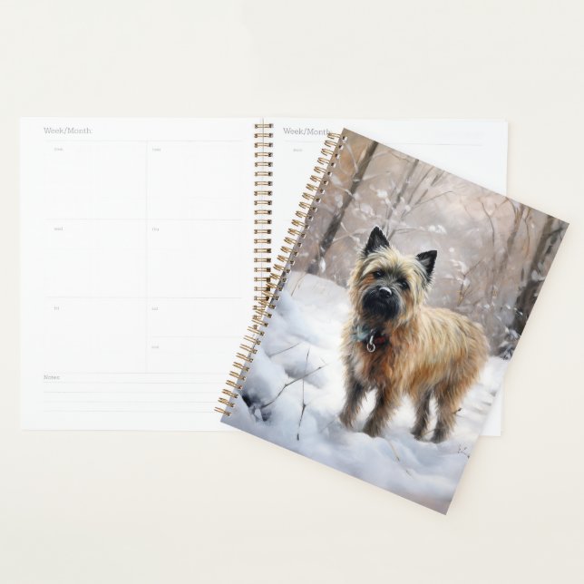 Cairn Terrier Laissez tomber la neige Noël (Devant avec enveloppe)