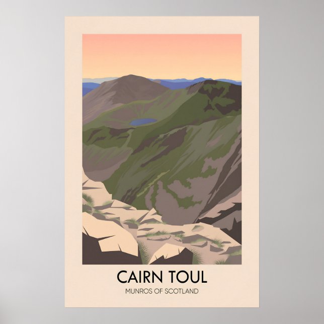 Cairn Toul Munros d'Écosse Affiche de voyage (Devant)