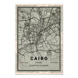 Cairo map print poster canvas   Egypt