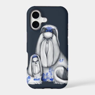 Caisse bleue de l'iPhone 5 de Shih Tzus de saule