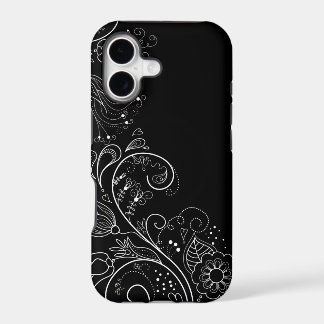 Caisse florale lunatique noire et blanche de