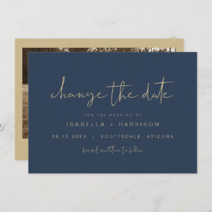CAITLIN Marine et Gold Changer la date Invitation