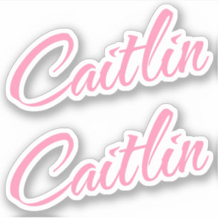 Caitlin Nom décoratif en rose x2 Sticker