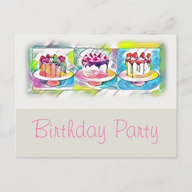 Cake Art Anniversaire Fête Invitation (Devant)