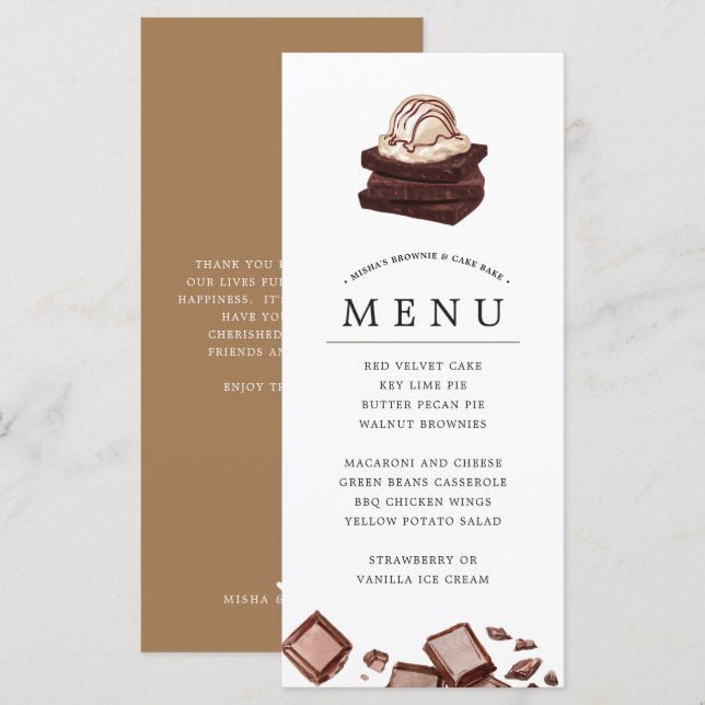 Cake Bake | Menu Thématique (Devant / Derrière)