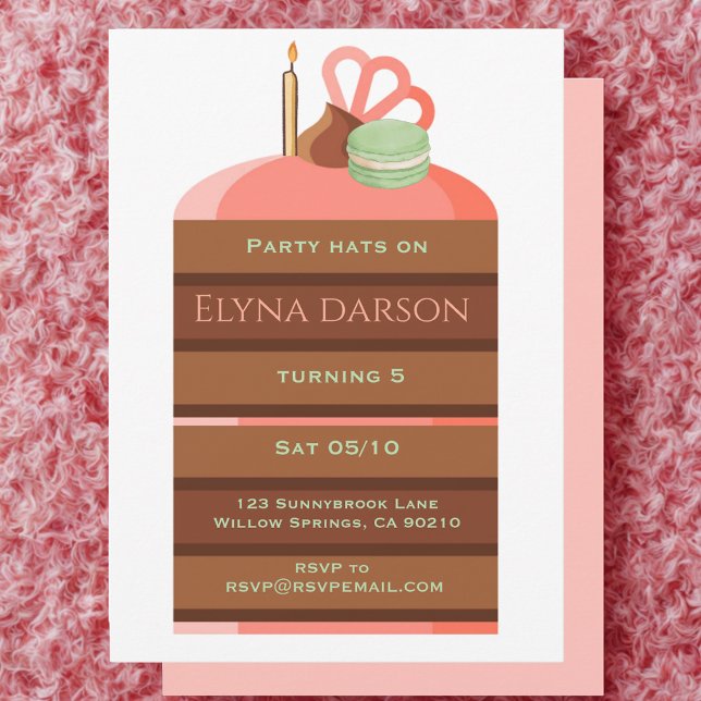 Cake Birthday girl Invitation (Créateur téléchargé)