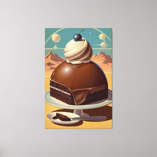 Cake futuriste rétro toile étirée (Recto)