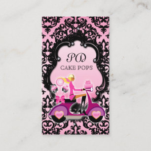 Cake Pops Carte de visite Scooter Black Pink