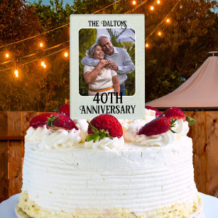 Cake Topper Couples personnalisés Photo Topper de gâteau du 40