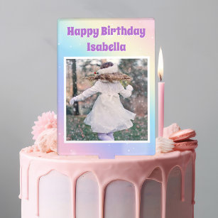 Cake Topper Jolie Pastel Rainbow Sparkle Girls Birthday Party