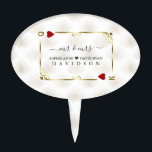 Cake Topper Mariage de poker White Gold Gatsby Casino Las Vega<br><div class="desc">Unique Casino Royale et Great Gatsby conception de carte à thème. Il présente un style art déco vintage d'or blanc, un cadre rompu de Roaring des années 1920 avec fausse feuille d'or Fleur-de-lis, coeurs rouges, Q et K sur deux coins (simulant les cartes à jouer). Utilisez l'outil Personnaliser pour ajouter...</div>