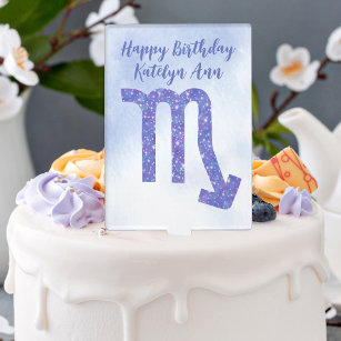 Cake Topper Symbole Astrologie Scorpio mou violet Anniversaire