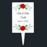 Cake Topper Topper Red Floral Greenery Foliage Wedding<br><div class="desc">Rien ne dit que l'occasion de prendre une photo à une réception de mariage est plus que le couple heureux qui coupe son gâteau. Oui, le couple qui craque joyeusement un morceau de gâteau chargé de givrage dans la bouche de l’autre donne des possibilités de photo, mais le gâteau ne...</div>