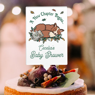 Cake Topper Woodland Storybook Fox Baby shower