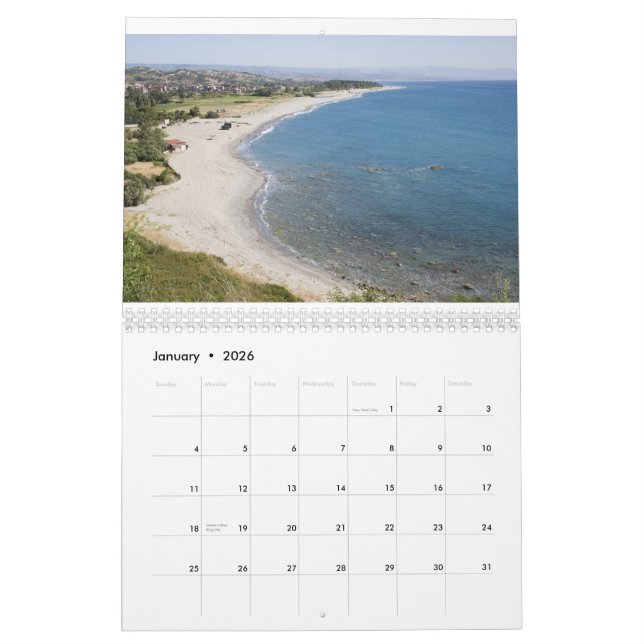 Calabre, Italie Calendrier Mur (Jan 2026)