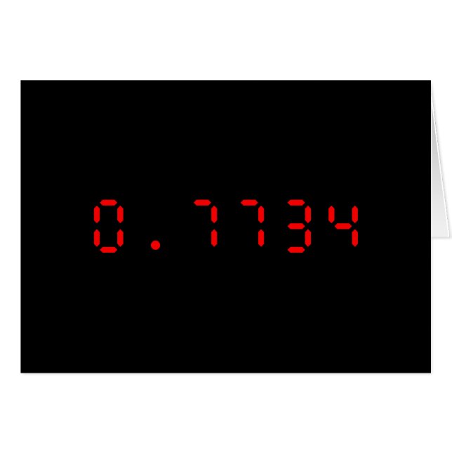 Calculatrice LED Bonjour | Carte 0,7734 (Devant horizontal)