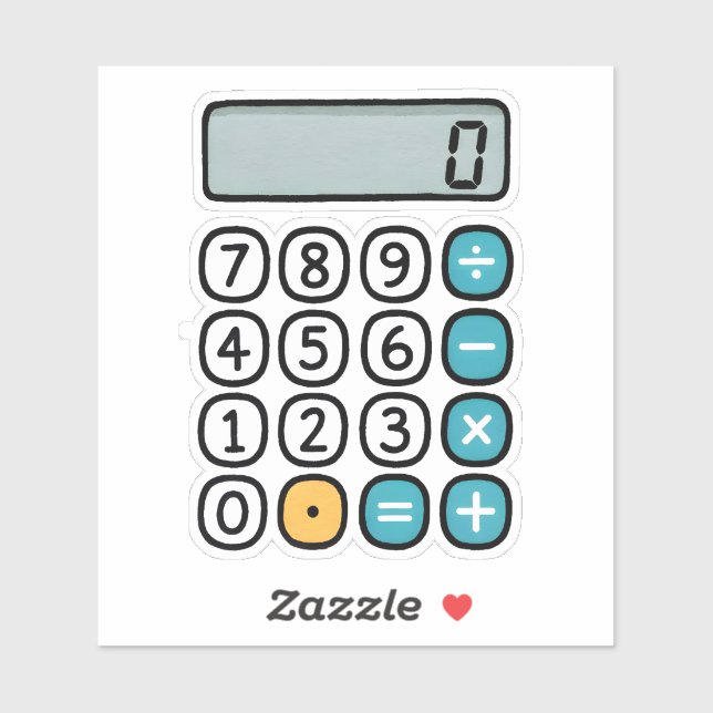 Calculatrice mignonne Autocollant de maths pour l' (Feuille)