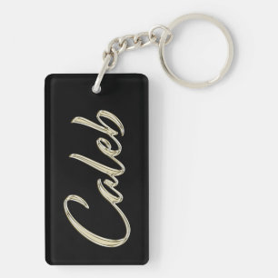 Caleb Name whitegold Porte-clés