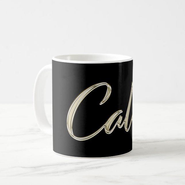 Caleb Name whitegold Tasse Teetasse (Devant gauche)